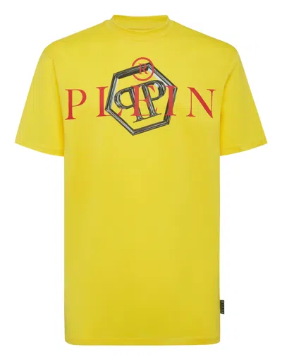 Philipp Plein Logo-print Cotton T-shirt In Yellow