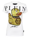 Philipp Plein Duck Round-neck T-shirt In White