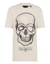 Philipp Plein T-shirt Round Neck Ss Print Skull In Beige