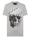 Philipp Plein Print Skull T-shirt In Grey