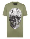 Philipp Plein T-shirt Round Neck Ss Print Skull In Multi