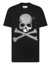 Philipp Plein Rhinestone Crew Neck T-shirt With Skull Graphic In Black