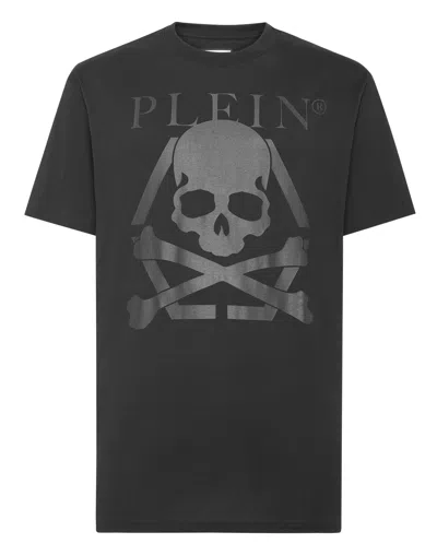 Philipp Plein Skull Print Logo T-shirt In Black