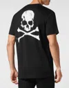 Philipp Plein Slim Fit Polo Shirt Ss Skull & Bones In Black