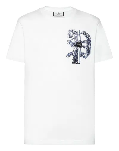 PHILIPP PLEIN T-SHIRT ROUND NECK SS SKULL
