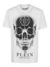 Philipp Plein Graphic Skull Print Cotton T-shirt With Iconic Design And Luxurious Feel In White