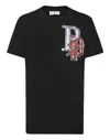 Philipp Plein T-shirt Round Neck Ss Skully Gang In Black