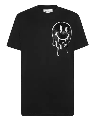 Philipp Plein Smile Rhinestone-embellished T-shirt In Black