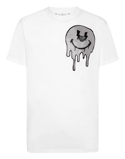 Philipp Plein Smile Studded T-shirt In White