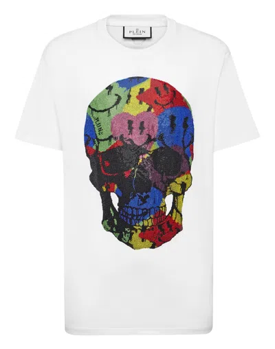 Philipp Plein T-shirt Round Neck Ss Smile In White
