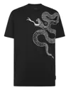 Philipp Plein T-shirt Round Neck Ss Snake In Black