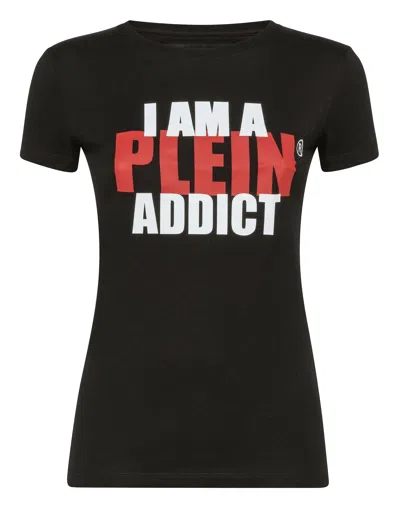 Philipp Plein T-shirt Round Neck Ss Statement In Black