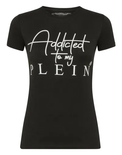 Philipp Plein T-shirt Round Neck Ss Statement In Black