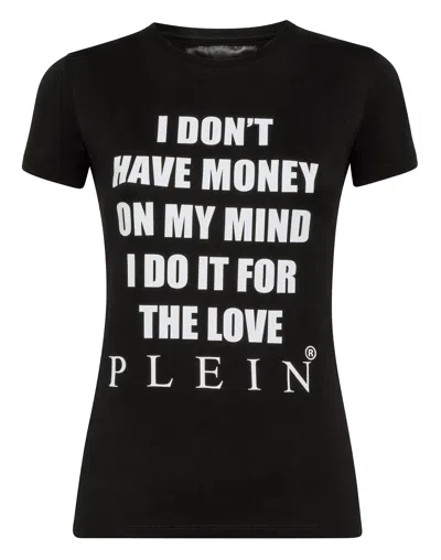 Philipp Plein T-shirt Round Neck Ss Statement In Black