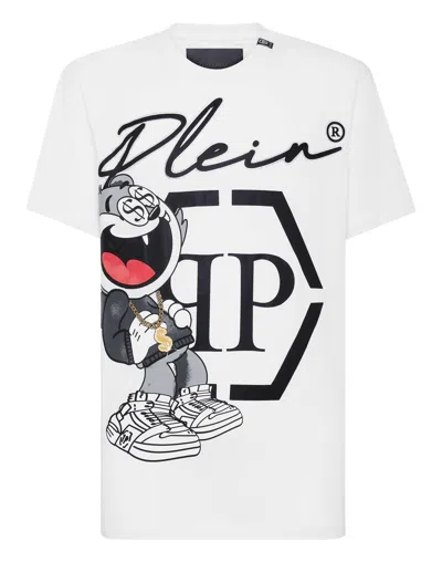 Philipp Plein T-shirt Round Neck Ss Stones Money In White