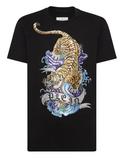 Philipp Plein T-shirt Round Neck Ss Tattoo In Black
