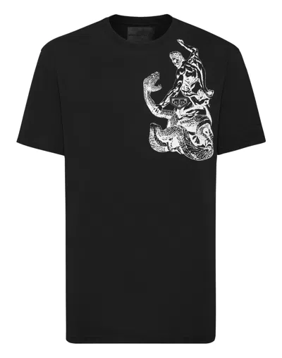 Philipp Plein T-shirt Round Neck Ss Tattoo In Black