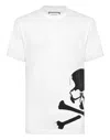 Philipp Plein Round Neck Ss Skull & Bones T-shirt In White