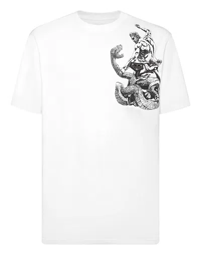 Philipp Plein T-shirt Round Neck Ss Tattoo In White