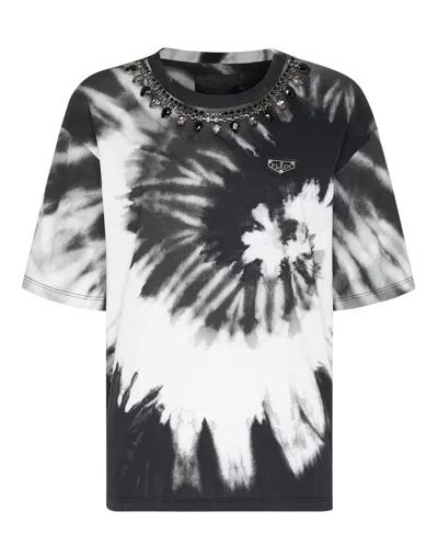 Philipp Plein T-shirt Round Neck Ss Tie Dye In Multi