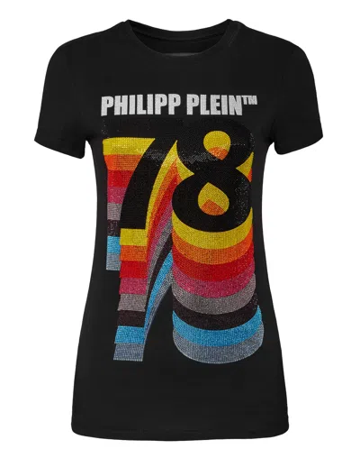 Philipp Plein T-shirt Round Neck Ss Vintage Pp1978 In Black