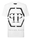 Philipp Plein Embellished-logo T-shirt In White