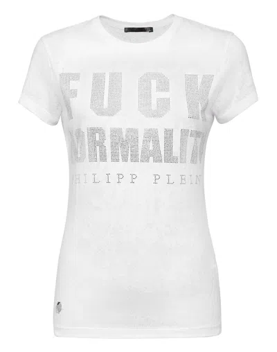 Philipp Plein T-shirt Round Neck Ss In White