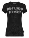 Philipp Plein Crystal-embellished Cotton T-shirt In Black