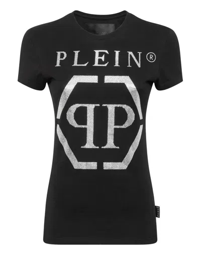 Philipp Plein T-shirt Sexy Pure Hexagon With Crystals In Black