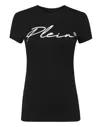 Philipp Plein Crystal-embellished Logo Cotton T-shirt In Black