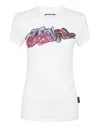 Philipp Plein T-shirt Sexy Pure With Crystals Bombing Graffiti In White