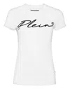 Philipp Plein Script Logo Crystal-embellished T-shirt In White