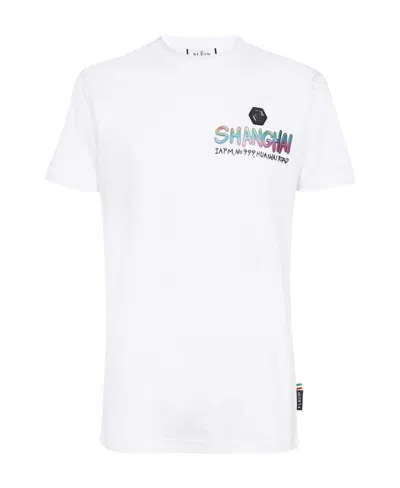 Philipp Plein T-shirt With Round Neck And Short Sleeves In White