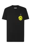 Philipp Plein Round Neck T-shirt Smile Patch In Black