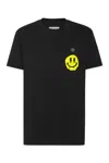 Philipp Plein Round Neck T-shirt Smile Patch In Black