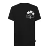 Philipp Plein Crewneck T-shirt With Front Print And Logo Patch In Black