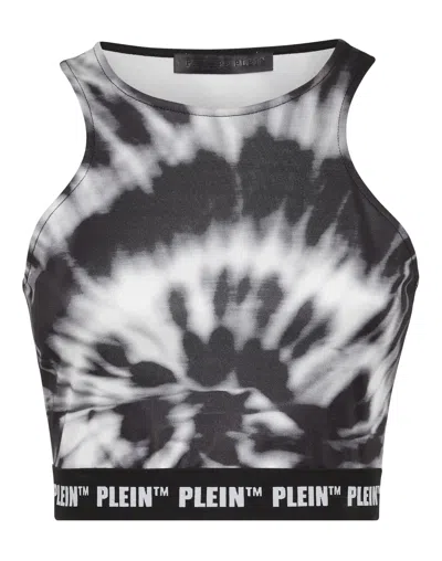 PHILIPP PLEIN TANK CROP TOP TIE DYE