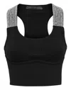 Philipp Plein Crystal-embellished Cotton Cropped Top In Black