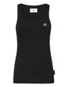 Philipp Plein Logo-patch Tank Top In Black