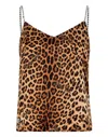 Philipp Plein Leopard-print Silk Tank Top In Multi