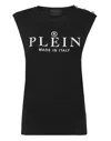 Philipp Plein T-shirt Round Neck Ss Iconic Plein In Black