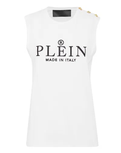 Philipp Plein Tank Top Iconic Plein In White