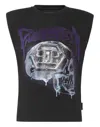 Philipp Plein Tank Top Padded Shoulder Skull In Black