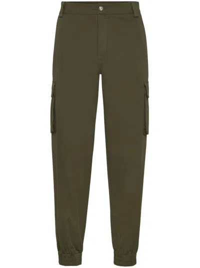 Philipp Plein Tapered Cargo Trousers In "65 Military"