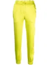 Philipp Plein Tapered Satin Track Pants In '09 Yellow'