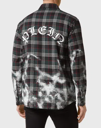 Philipp Plein Tartan Dandy Oversized Shirt In Black