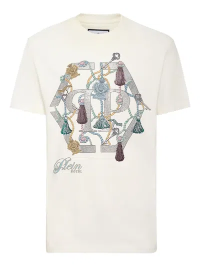 Philipp Plein Tassel-embellished Logo T-shirt In White