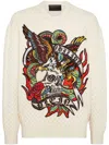 Philipp Plein Tattoo Graphic-print Jumper In White