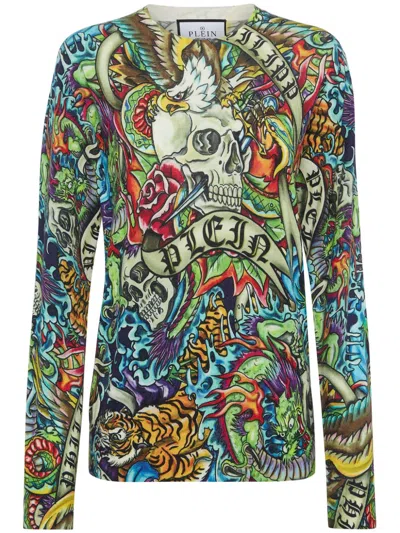 Philipp Plein Tattoo Jumper In 绿色