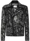 Philipp Plein Tattoo-print Biker Jacket In Black